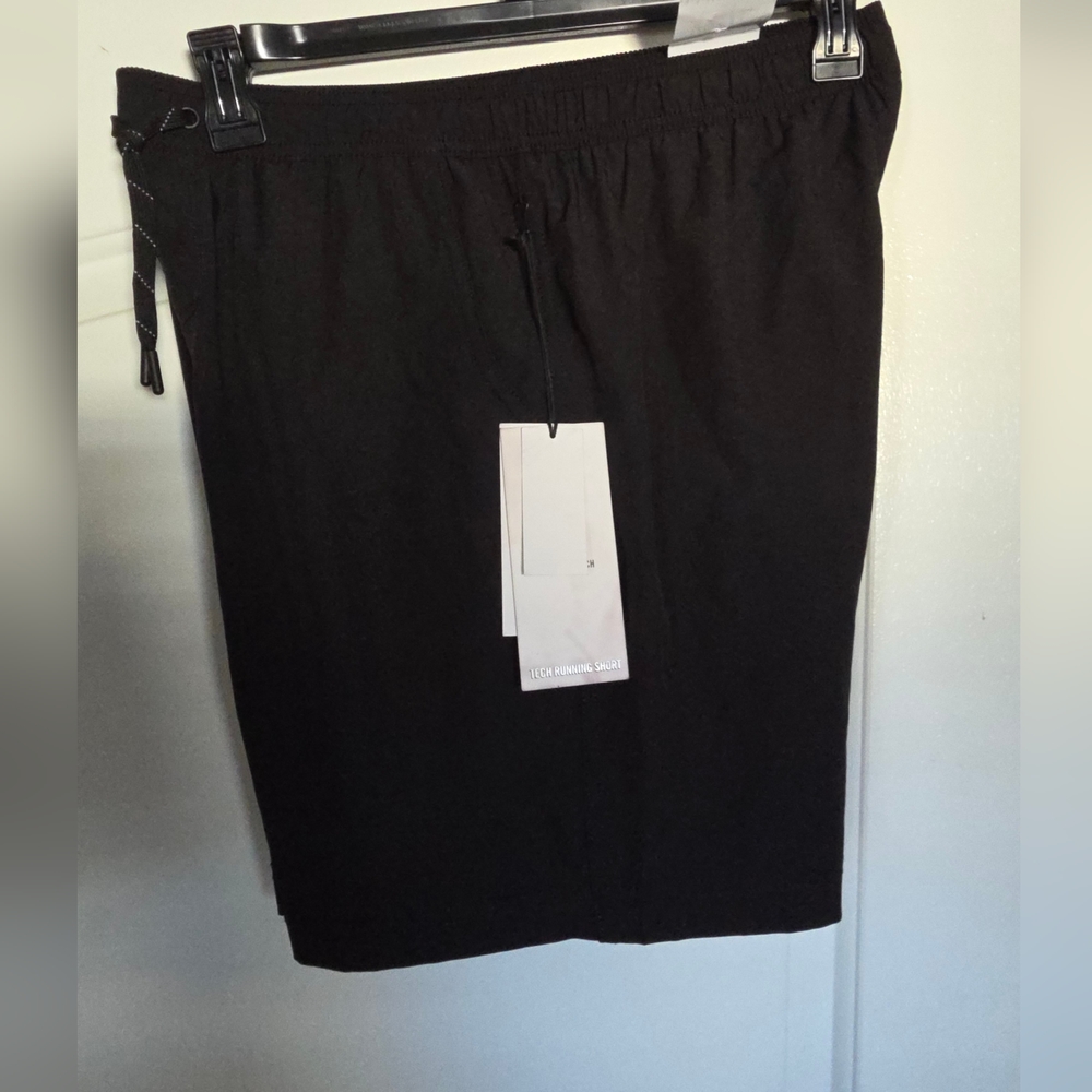 Men's Kenneth Cole Shorts Large 2 In 1 Brief Black Tech Running Shorts